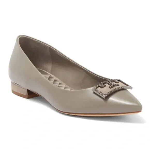 Tory Burch Shoes New Tory Burch Gigi Crystal Logo Pointed Toe